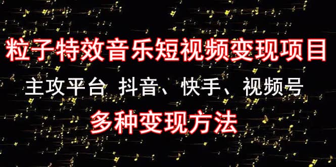 《粒子特效音乐短视频变现项目》主攻平台 抖音、快手、视频号 多种变现方法-云创网