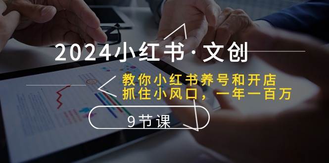 2024小红书·文创：教你小红书养号和开店、抓住小风口 一年一百万 (9节课)-云创网