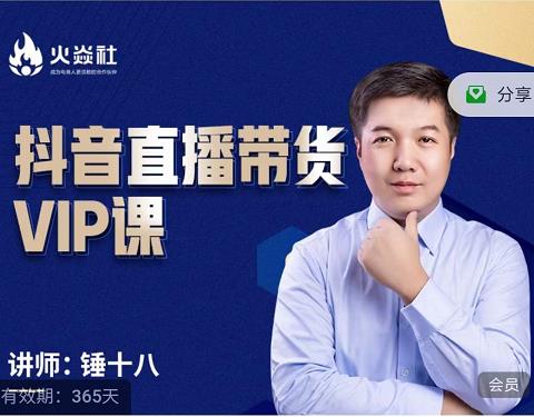 锤十八-抖音直播带货VIP课，专注直播带货有效盈利模式-云创网