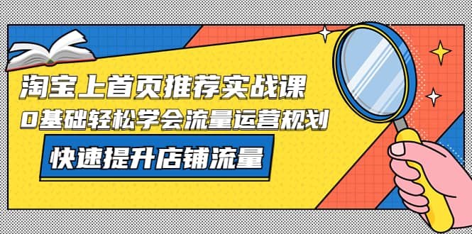 淘宝上首页/推荐实战课：0基础轻松学会流量运营规划，快速提升店铺流量-云创网