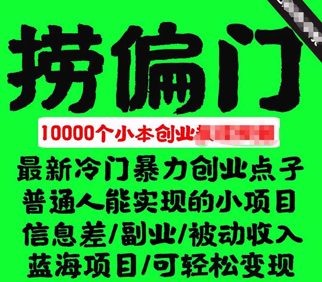 千款捞偏门小本创业小项目，总有一款适合你【无水印】-云创网