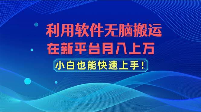 利用软件无脑搬运，在新平台月入上万，小白也能快速上手-云创网
