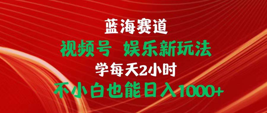 蓝海赛道视频号 娱乐新玩法每天2小时小白也能日入1000+-云创网