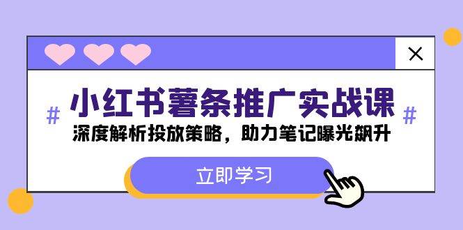 小红书-薯 条 推 广 实战课：深度解析投放策略，助力笔记曝光飙升-云创网