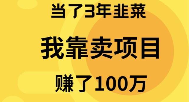 当了3年韭菜，我靠卖项目赚了100万-云创网