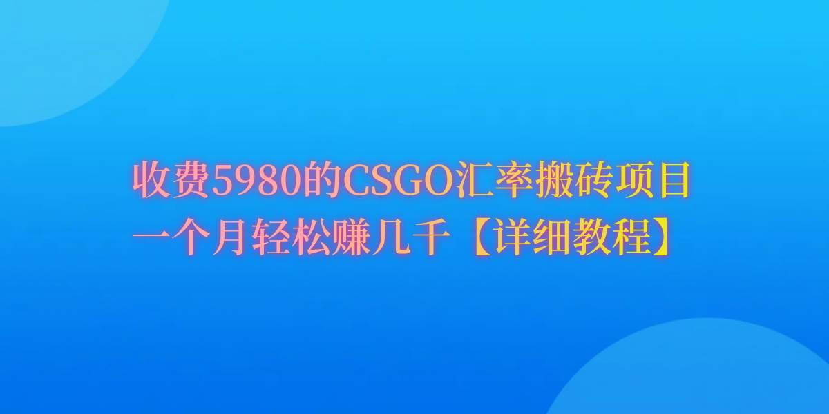 CSGO装备搬砖，月综合收益率高达60%，你也可以！-云创网