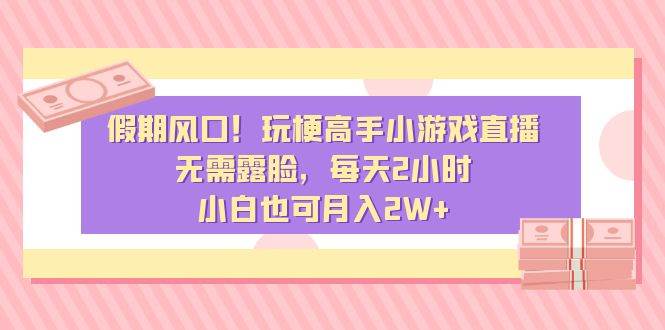 假期风口！玩梗高手小游戏直播，无需露脸，每天2小时，小白也可月入2W+-云创网