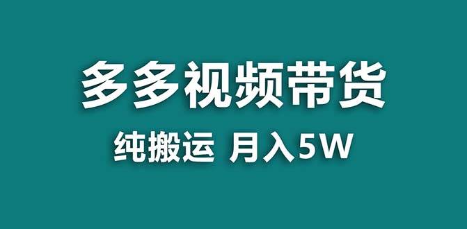 【蓝海项目】拼多多视频带货 纯搬运一个月搞了5w佣金，小白也能操作 送工具-云创网