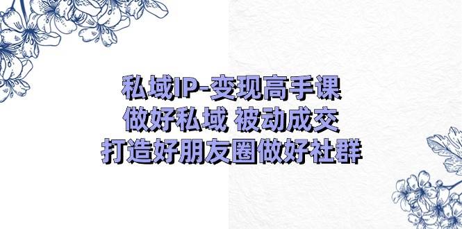 私域IP-变现高手课：做好私域 被动成交，打造好朋友圈做好社群（18节）-云创网