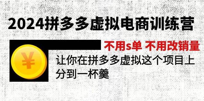 2024拼多多虚拟电商训练营 不s单 不改销量  做虚拟项目分一杯羹(更新10节)-云创网