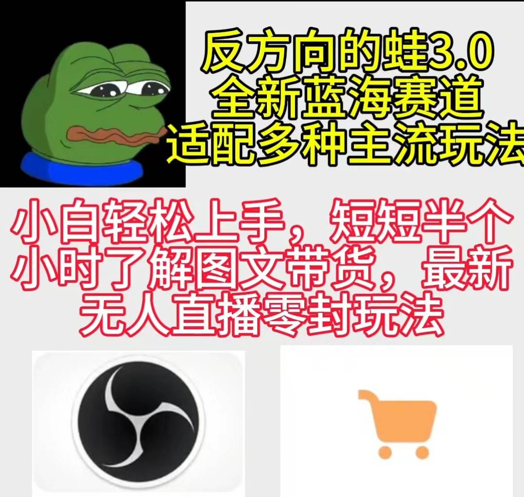 反方向的蛙3.0，图文最新玩法，变现多元化，新蓝海项目，小白轻松上手-云创网