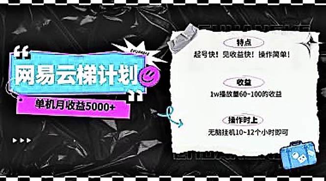 2024网易云云梯计划 单机日300+ 无脑月入5000+-云创网