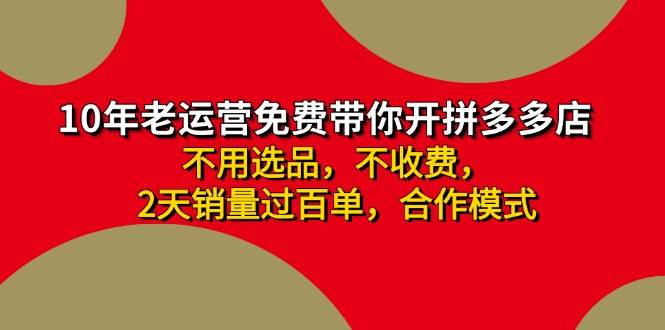 拼多多 最新合作开店日收4000+两天销量过百单，无学费、老运营代操作、…-云创网