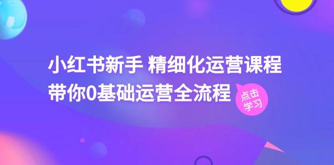 小红书新手 精细化运营课程，带你0基础运营全流程（41节视频课）-云创网