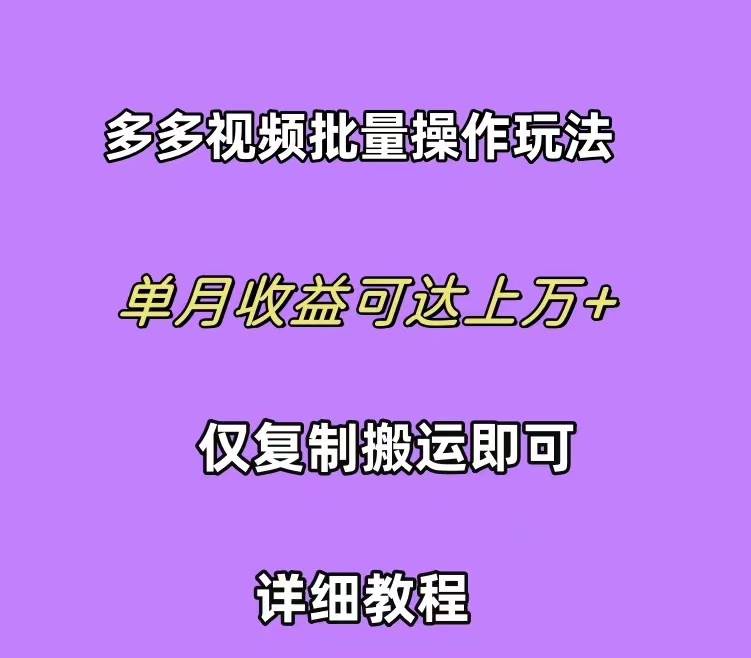 拼多多视频带货快速过爆款选品教程 每天轻轻松松赚取三位数佣金 小白必…-云创网