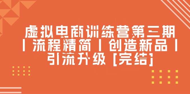 虚拟电商训练营第三期丨流程精简丨创造新品丨引流升级 [完结]-云创网