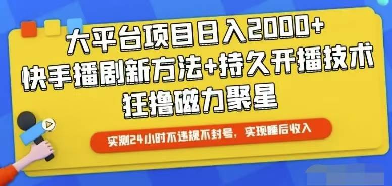快手24小时无人直播，真正实现睡后收益-云创网