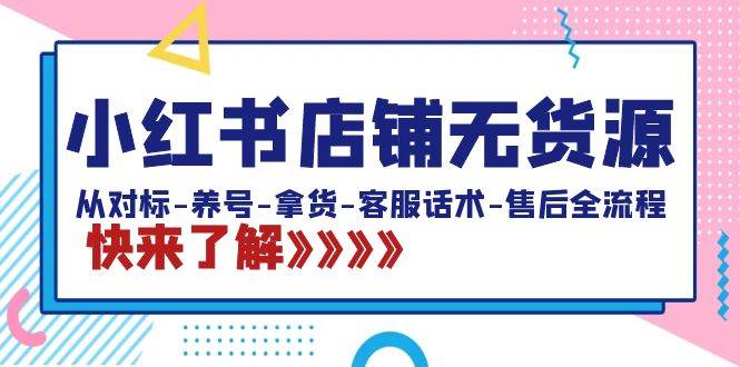小红书店铺无货源：从对标-养号-拿货-客服话术-售后全流程（20节课）-云创网