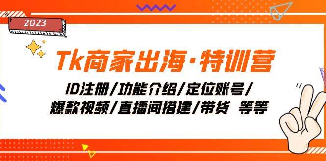 Tk商家出海·特训营：ID注册/功能介绍/定位账号/爆款视频/直播间搭建/带货-云创网