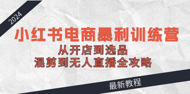 2024小红书电商暴利训练营：从开店到选品，混剪到无人直播全攻略-云创网