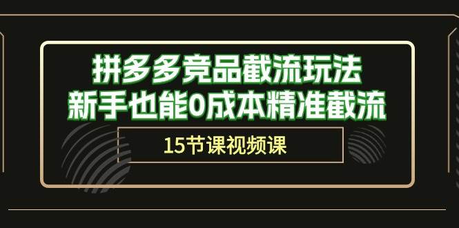 拼多多竞品截流玩法，新手也能0成本精准截流（15节课）-云创网