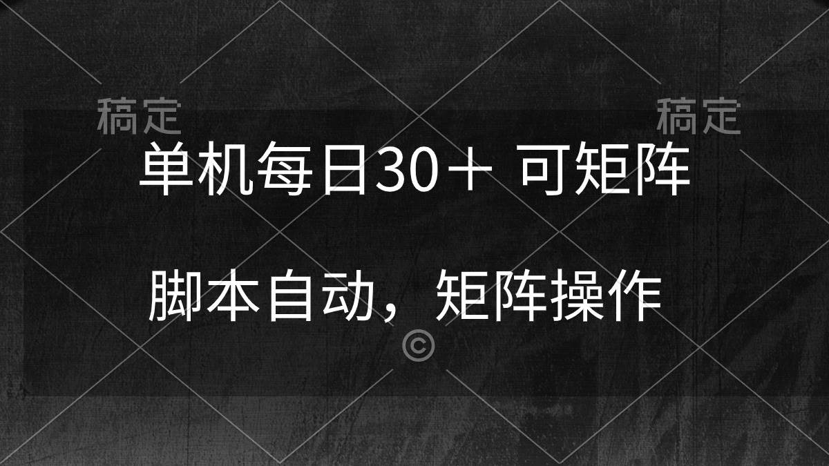单机每日30＋ 可矩阵，脚本自动 稳定躺赚-云创网
