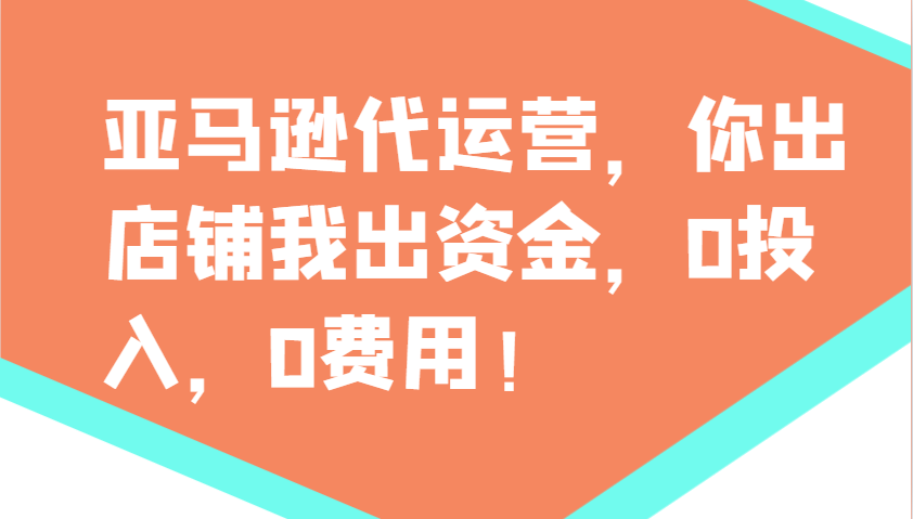 亚马逊代运营，你出店铺我出资金，0投入，0费用，无责任每天300分红，赢亏我承担-云创网