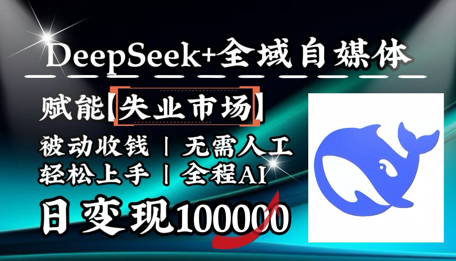 降维打击，DeepSeek+失业市场，全自动操作，结合人人刚需，单月利润轻松破100000＋-云创网