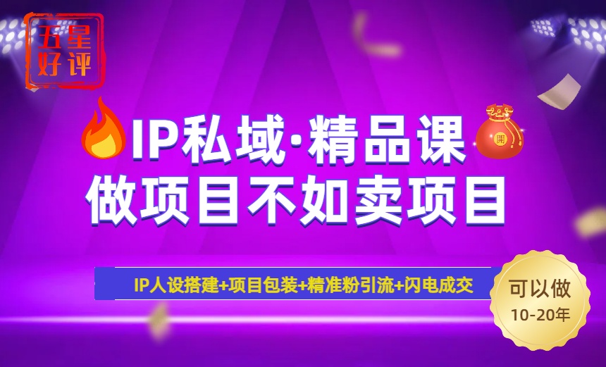 2025年“IP私域·密训精品课”，日赚3000+小白避坑年赚百万，暴力引流…-云创网