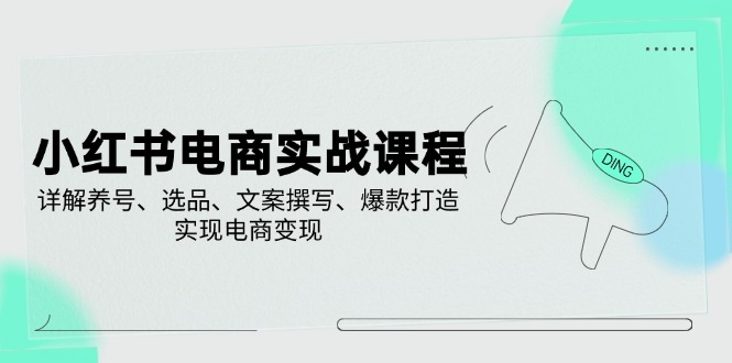 小红书电商实战课程，详解养号、选品、文案撰写、爆款打造，实现电商变现-云创网
