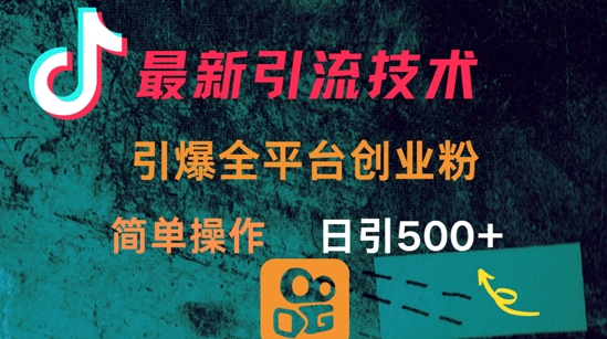 最新引流方法，引爆全平台的一个创业粉，简单操作日引300+-云创网