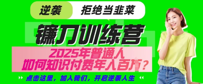 【网创项目终点站-镰刀训练营超级IP合伙人】25年普通人如何通过知识付费实现逆袭【揭秘】-云创网