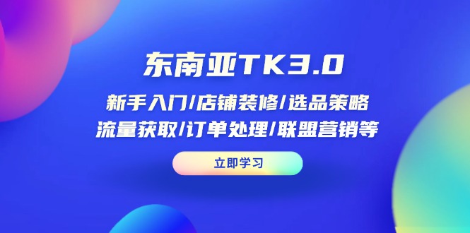 东南亚TK3.0：新手入门/店铺装修/选品策略/流量获取/订单处理/联盟营销等-云创网