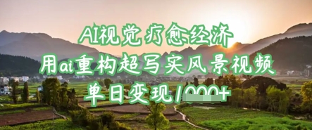 AI视觉疗愈经济：用ai重构超写实风景视频，单日变现多张-云创网