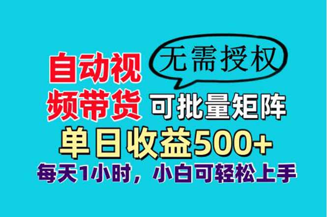 自动视频带货，可批量矩阵，单日收益500+、轻松实现睡后收益，小白可…-云创网