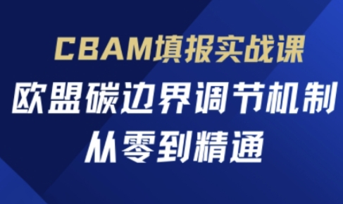 CBAM填报实战课，欧盟碳边界调节机制，从零到精通-云创网