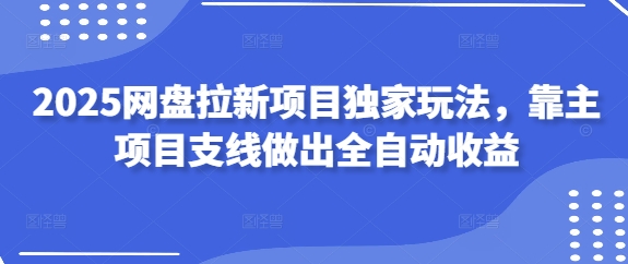 2025网盘拉新项目独家玩法，靠主项目支线做出全自动收益-云创网